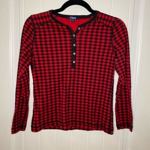 Chaps Petite Henley Top - Size Small